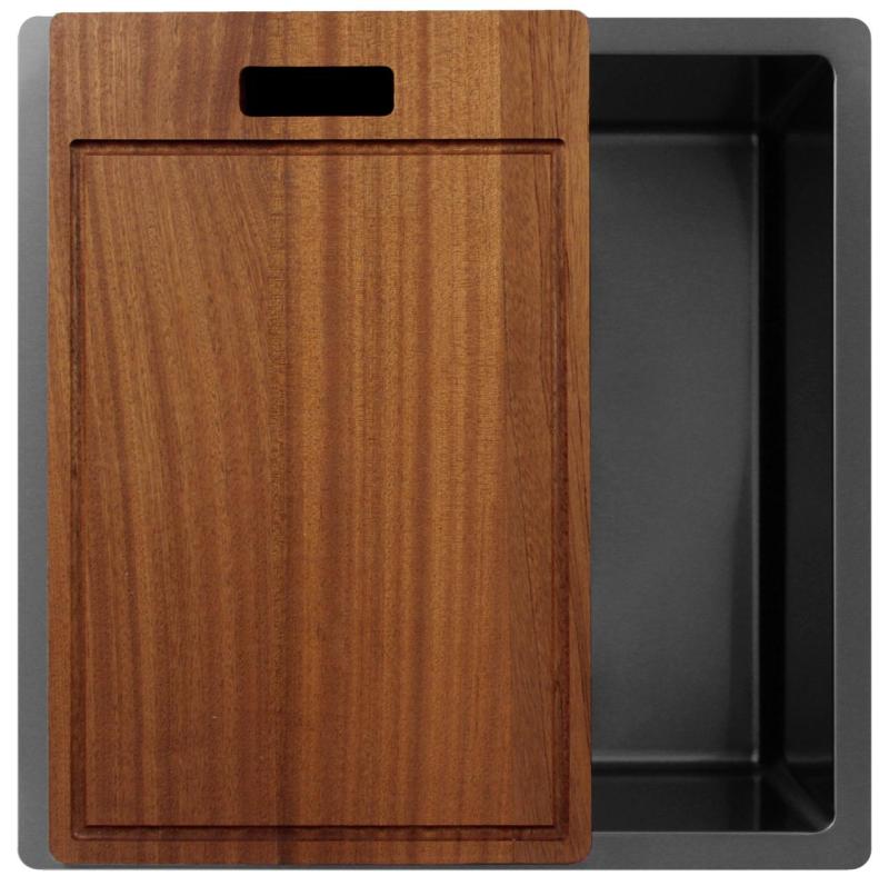 Pure.Sink Exclusivo Gun metal diskho 40x40 cm 10mm radie underbyggnad, planbyggnad och överbyggnad PEX4040-61