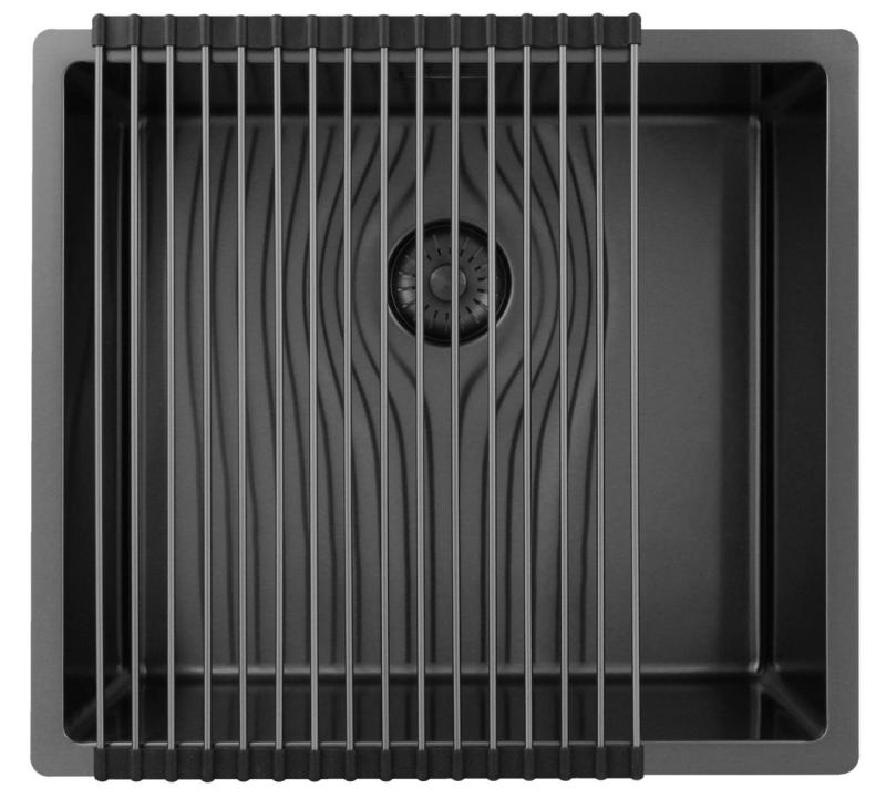 Pure.Sink Exclusivo Gun metal diskho 45x40 cm 10mm radie undermontering, planmontering och toppmontering PEX4540-61