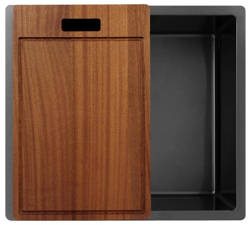 Pure.Sink Exclusivo Gun metal diskho 45x40 cm 10mm radie undermontering, planmontering och toppmontering PEX4540-61