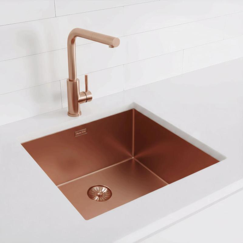 Pure.Sink Exclusivo Koppar diskho 45x40 cm 10mm radie underbyggnad, planbyggnad och överbyggnad PEX4540-62