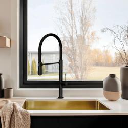 Pure.Sink Exclusivo Gyllene diskbänk 50x40 cm 10mm radie undermontering, planmontering och övermontering PEX5040-60