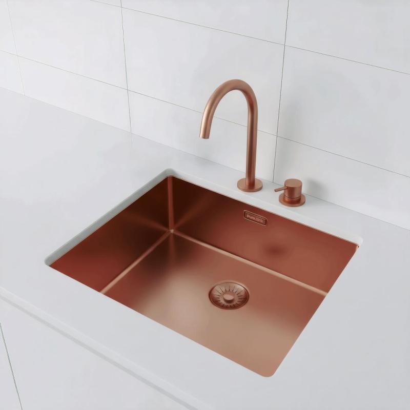 Pure.Sink Exclusivo Koppar diskho 50x40 cm 10mm radie underbyggnad, planbyggnad och överbyggnad PEX5040-62