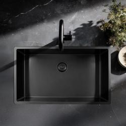 Pure.Sink Exclusivo stor Gun metal diskho 70x40 cm 10mm radie undermontering, planmontering och övermontering PEX7040-61