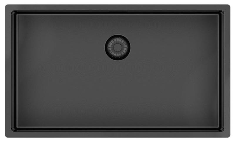 Pure.Sink Exclusivo stor Gun metal diskho 70x40 cm 10mm radie undermontering, planmontering och övermontering PEX7040-61
