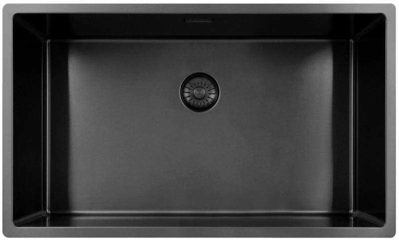 Pure.Sink Exclusivo stor Gun metal diskho 70x40 cm 10mm radie undermontering, planmontering och övermontering PEX7040-61