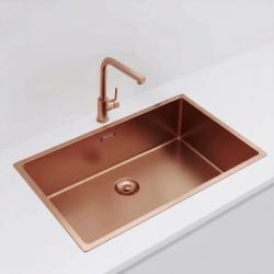 Pure.Sink Exclusivo stora koppar diskbänk 70x40 cm 10mm radie undermontering, planmontering och övermontering PEX7040-62