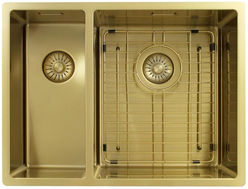 Pure.Sink Exclusivo Guld 1,5 en och en halv diskho 18+34 cm 10mm radie PEX183440-60