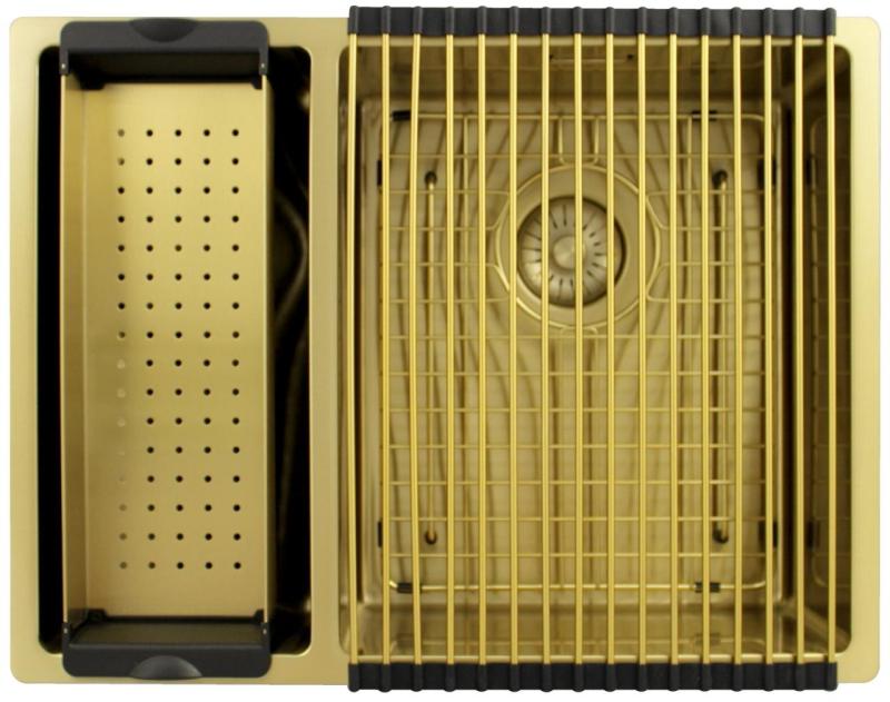 Pure.Sink Exclusivo Guld 1,5 en och en halv diskho 18+34 cm 10mm radie PEX183440-60