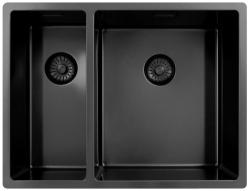 Pure.Sink Exclusivo Gun Metal 1,5 en och en halv diskho 18+34 cm 10mm radie PEX183440-61