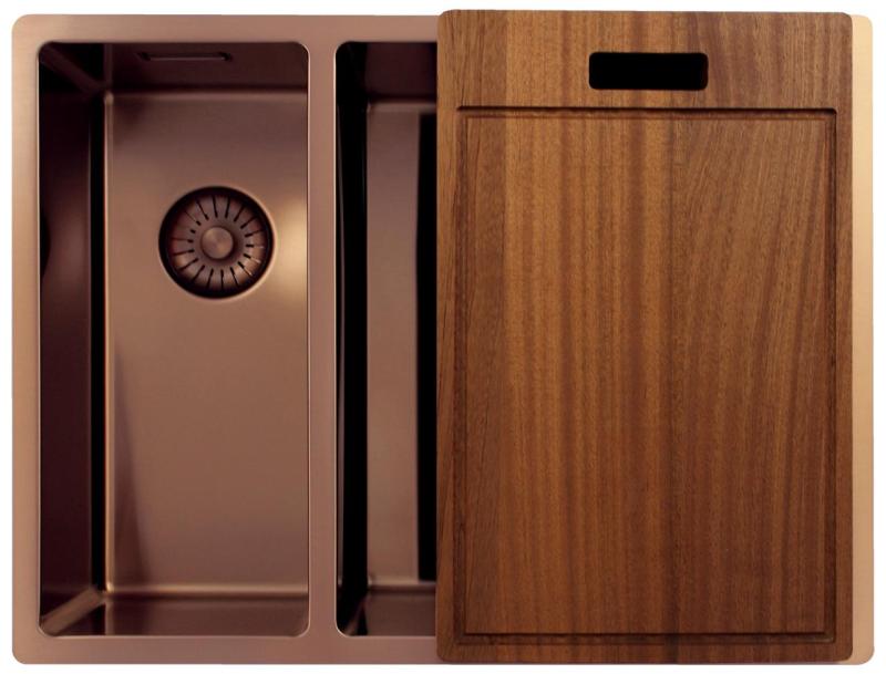 Pure.Sink Exclusivo Koppar 1,5 halvannan diskbänk 18+34cm 10mm radie PEX183440-62