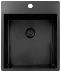 Pure.Sink Exclusivo Gun Metal diskbänk 44x52 cm Tapwing med kranhålsbänk 10mm radie PEX4040T-61