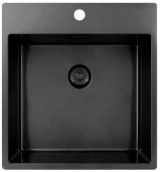 Pure.Sink Exclusivo Gun Metal diskbänk 49x52 cm Tapwing med kranhålsbänk 10mm radie PEX4540T-61