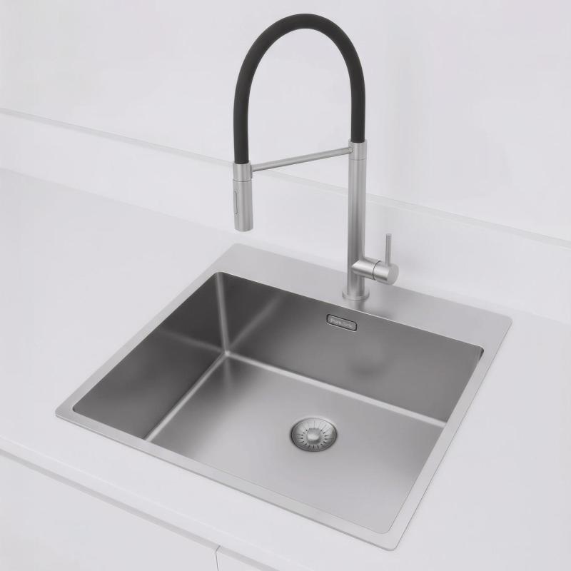 Pure.Sink Exclusivo RVS diskho 54x52cm Tapwing med kranhålsbank 10mm radie PEX5040T-02