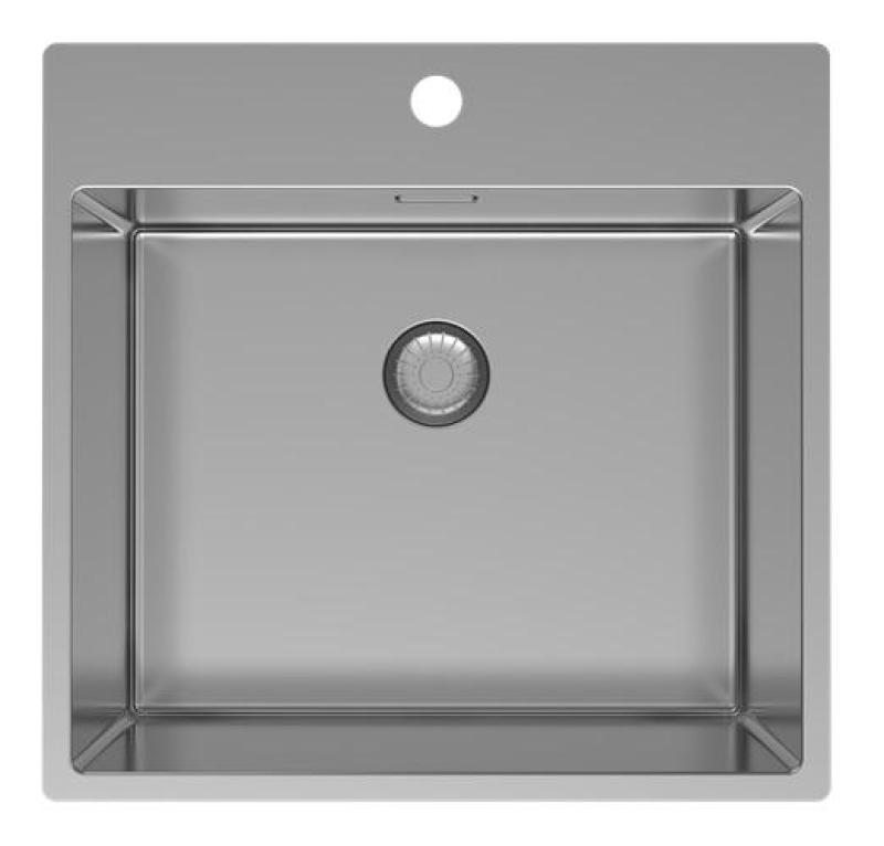 Pure.Sink Exclusivo RVS diskho 54x52cm Tapwing med kranhålsbank 10mm radie PEX5040T-02