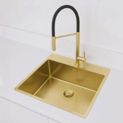 Pure.Sink Exclusivo Gyllene diskbänk 54x52 cm Tapwing med kranhålsbänk 10mm radie PEX5040T-60