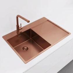 Pure.Sink Exclusivo Koppar diskho med avrinningsdel 78x52 cm Tapwing vänster PEX4078LT-62