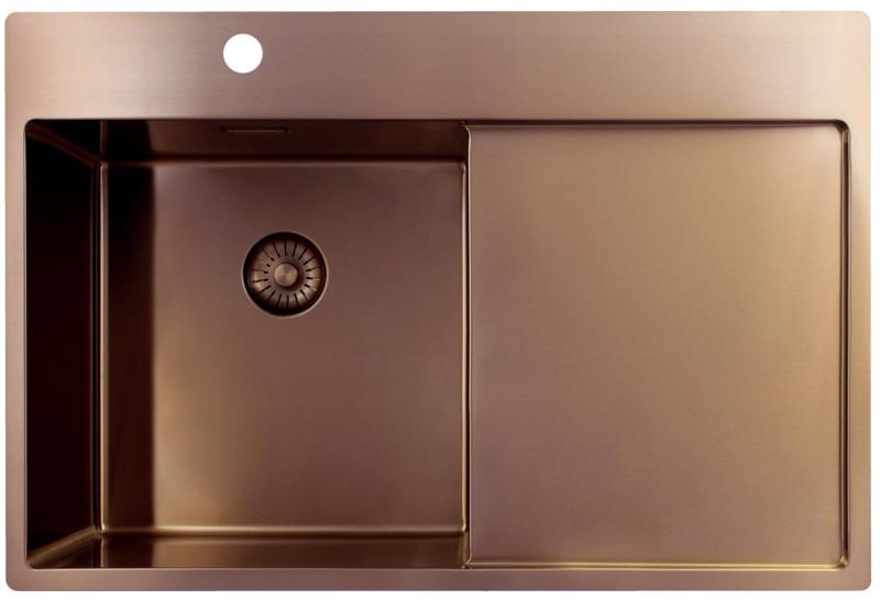 Pure.Sink Exclusivo Koppar diskho med avrinningsdel 78x52 cm Tapwing vänster PEX4078LT-62