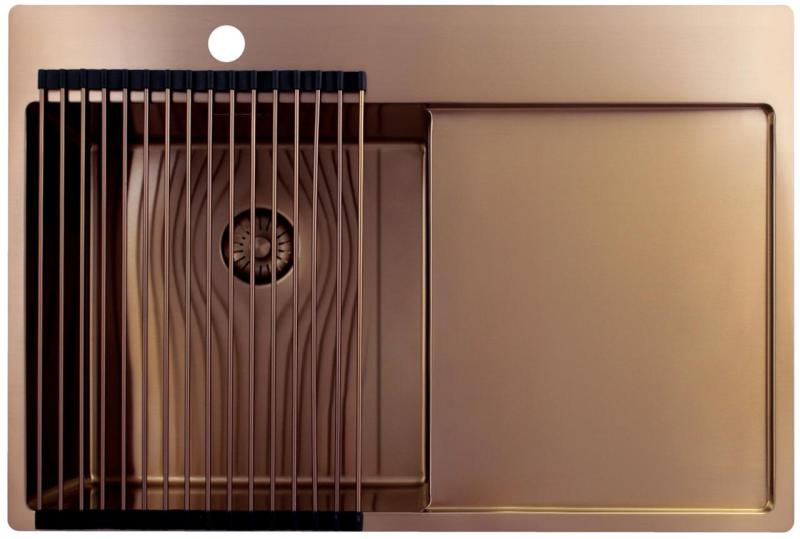 Pure.Sink Exclusivo Koppar diskho med avrinningsdel 78x52 cm Tapwing vänster PEX4078LT-62