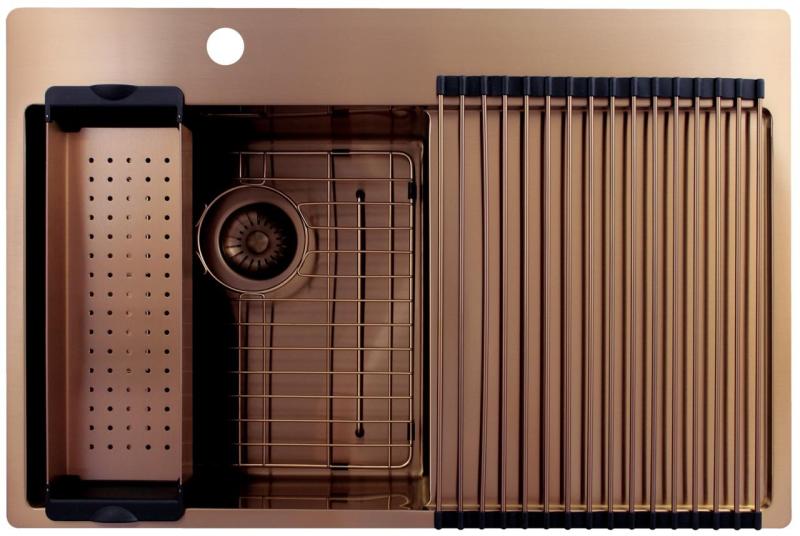 Pure.Sink Exclusivo Koppar diskho med avrinningsdel 78x52 cm Tapwing vänster PEX4078LT-62