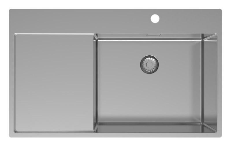 Pure.Sink Exclusivo RVS diskho med avrinningsområde 86x52 cm Tapwing höger PEX5086RT-02