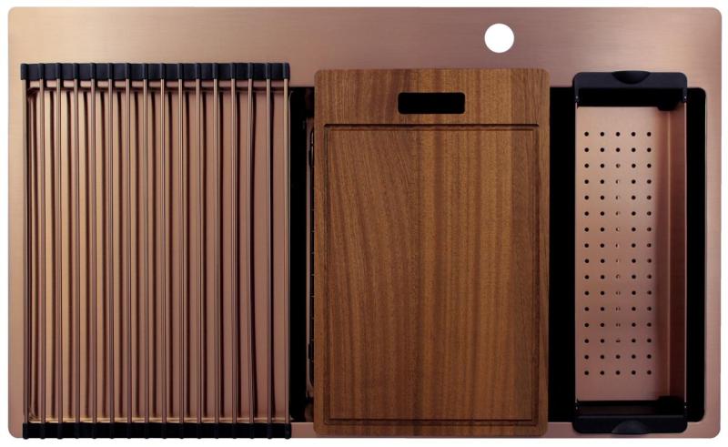 Pure.Sink Exclusivo Koppar diskho med droppskydd 86x52 cm Tapwing höger PEX5086RT-62