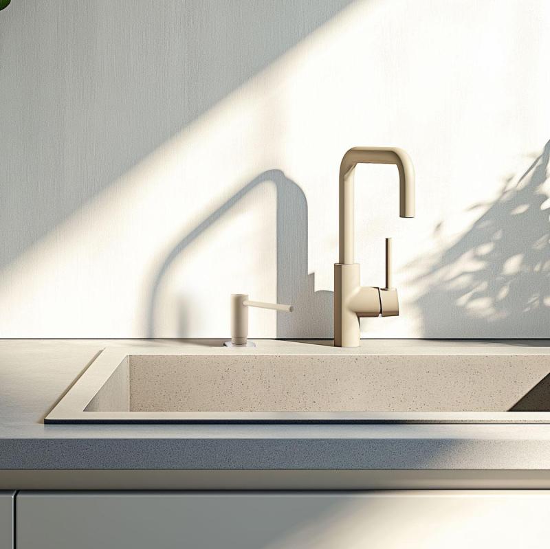 Franke Active köks inbyggd tvåldispenser granit Coffee cream 112.0633.091