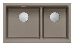 Quadri Newport II Dubbel Taupe Granit Infälld Diskho 76x45 cm med RVS plugg 1208971372