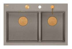 Quadri Hard Rock Dubbel Taupe Granit Påbyggnadsho 76x50 cm med Kopparplugg och tillbehör 1208971391