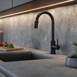 Quadri Viora Köksblandare Svart 3-vägs med en extra anslutning för filtrerat vatten 1208971403