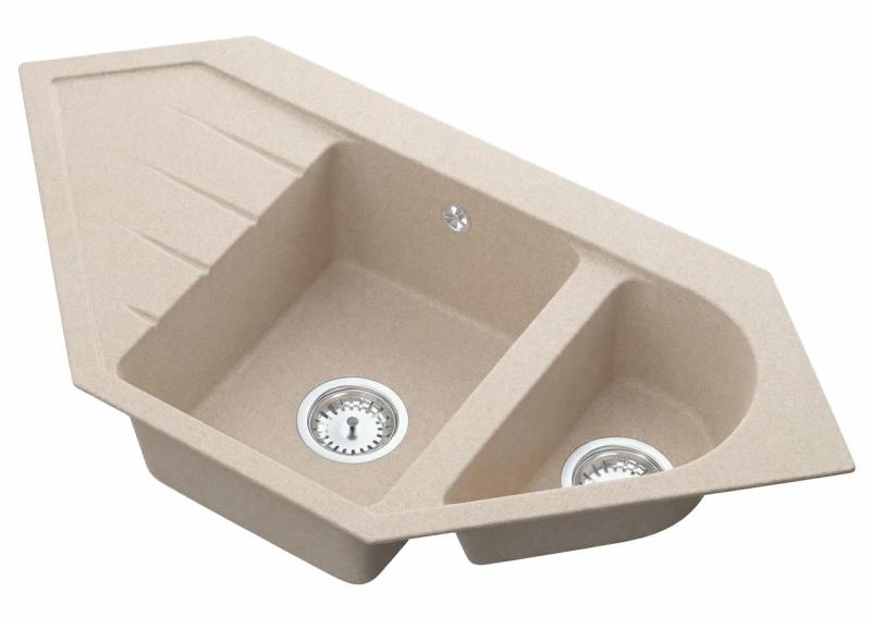 Graniteland Amiata Granit beige hörnspis 955x489 mm med rostfritt stålplugg 1208971417