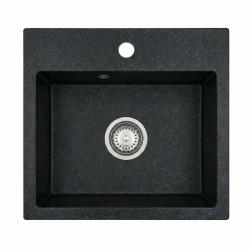 Graniteland Nera Granit Diskbänk 45x42 cm Arduin hårdsten utseende Uppbyggnad med Kranhålsbänk och RVS Plugg 1208971432