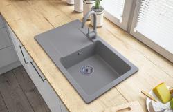 Graniteland Liri Granit Grå diskbänk med droppdel 765x448 mm 1208971441