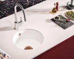 Ausmann Ceramic Ember Keramisk Vit Rund Diskho Överbyggnad och Underbyggnad med Kopparplugg 1208971462