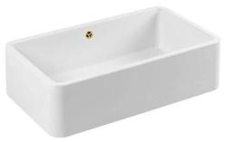 Ausmann Ceramic Mira Keramisk Vit Diskbänk - Undermontering och Mellanbyggnad 795 x 460 mm med Guldplugg 1208971466