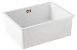 Ausmann Ceramic Mira Keramisk Vit Diskbänk - Underbyggnad och Mellanbyggnad 795 x 460 mm med Kopparplugg 1208971467
