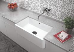 Ausmann Ceramic Mira Keramisk Vit Diskbänk - Undermontering och Mellanmontering 795 x 460 mm med Gun metal plugg 1208971468
