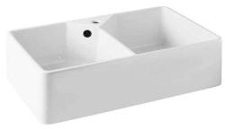 Ausmann Ceramic Mira Keramisk Vit Dubbel Diskho - Underbyggnad och Mellanbyggnad 793 x 450 mm med kranhålsbänk och Svart plugg 1208971479