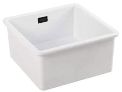 Ausmann Ceramic Ember Keramisk Vit Kvadratisk Uppbyggnad och Underbyggnad 40 x 40 cm med Svart plugg 1208971484