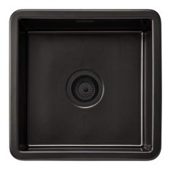 Ausmann Ceramic Ember Keramisk Matt Svart Fyrkantig Diskho för Uppbyggnad och Underbyggnad 40 x 40 cm med Svart plugg 1208971489