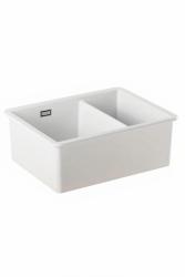 Ausmann Ceramic Ember Keramisk Vit En och en halv Diskho Overbyggnad och Underbyggnad 535 x 400 mm med Kopparpluggar 1208971507