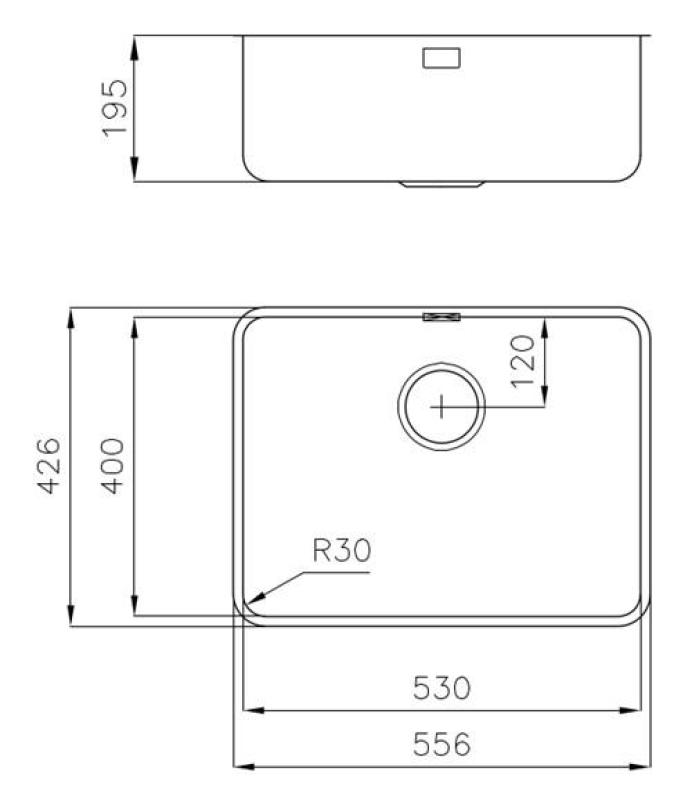 Foster Under RVS Diskbänk 53 x 40 cm Underskåp 1208971523