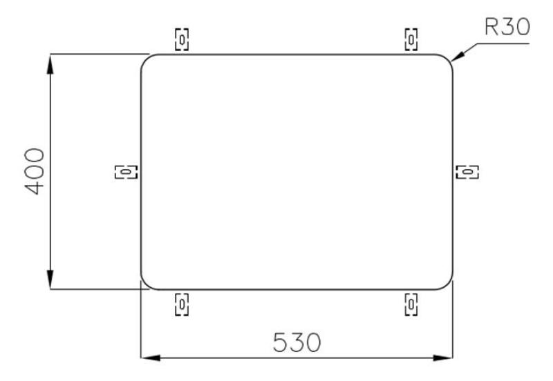 Foster Under RVS Diskbänk 53 x 40 cm Underskåp 1208971523