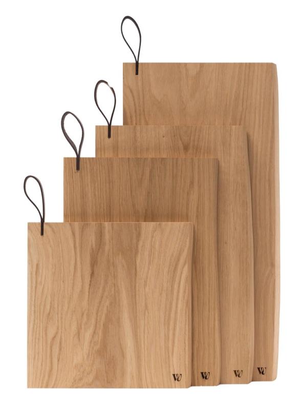 Woodsea Chop-Chop Oak S - Ekträ Skärbräda 25x24cm med läderhandtag 1208971539