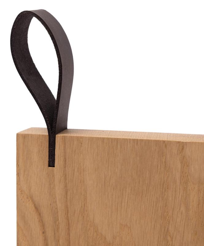 Woodsea Chop-Chop Oak S - Ekträ Skärbräda 25x24cm med läderhandtag 1208971539