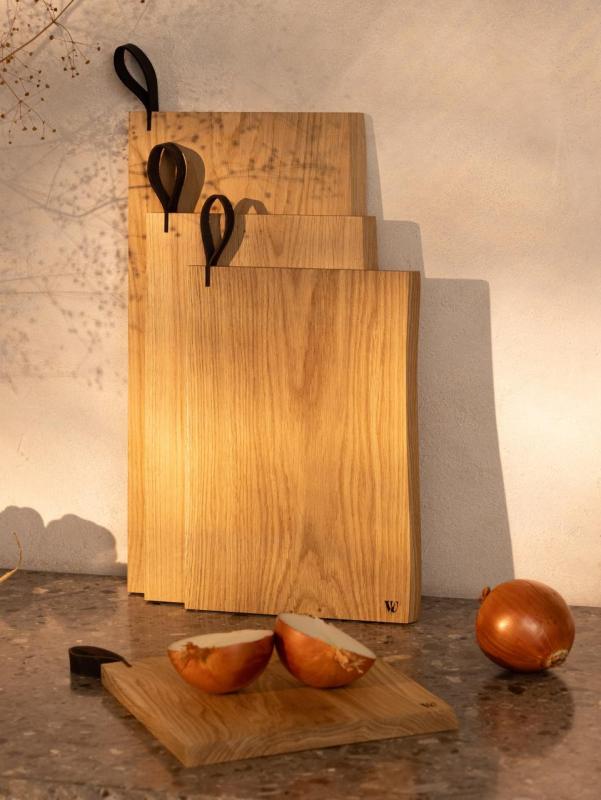 Woodsea Chop-Chop Oak S - Ekträ Skärbräda 25x24cm med läderhandtag 1208971539