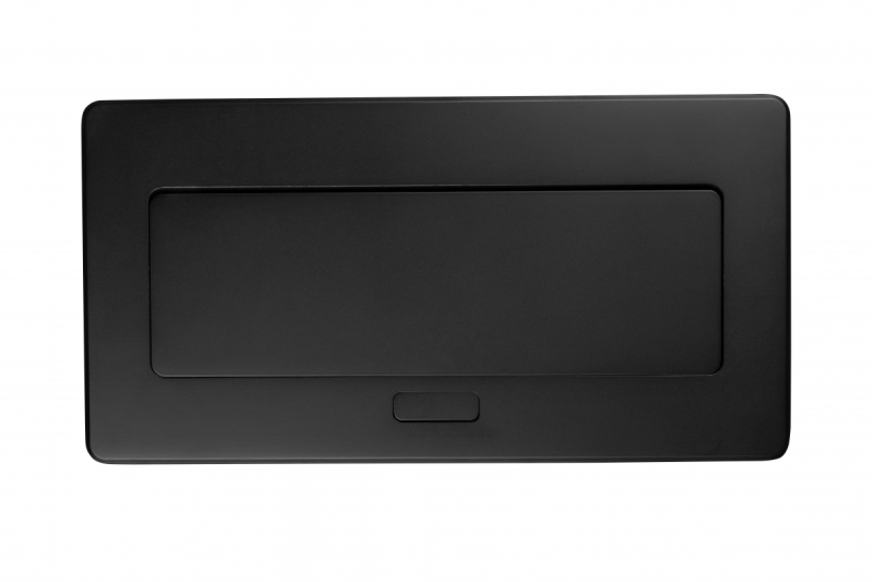 MULTISOFT möbeluttag 2x Uttag med Jordning, USB A+C, RJ45, HDMI, Strömkabel med Stickkontakt, Svart