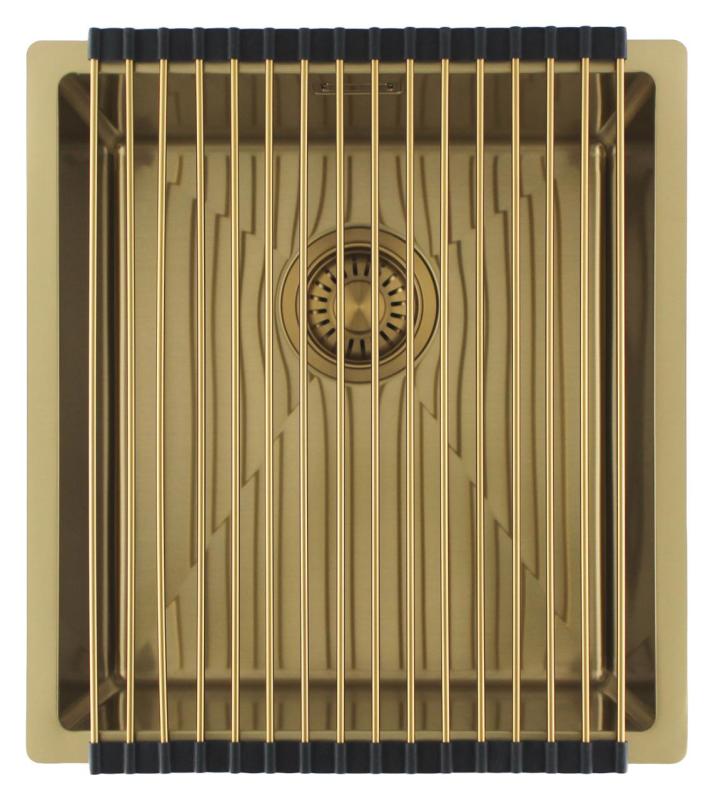 Pure.Sink Luxion Guldfärgat diskho 36x40 cm underbyggnad, infälld montering och påbyggnad PLX3640-60