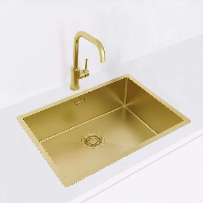 Pure.Sink Luxion Guldfärgad diskho 55x40 cm, undermonterad, infälld och påbyggd PLX5540-60