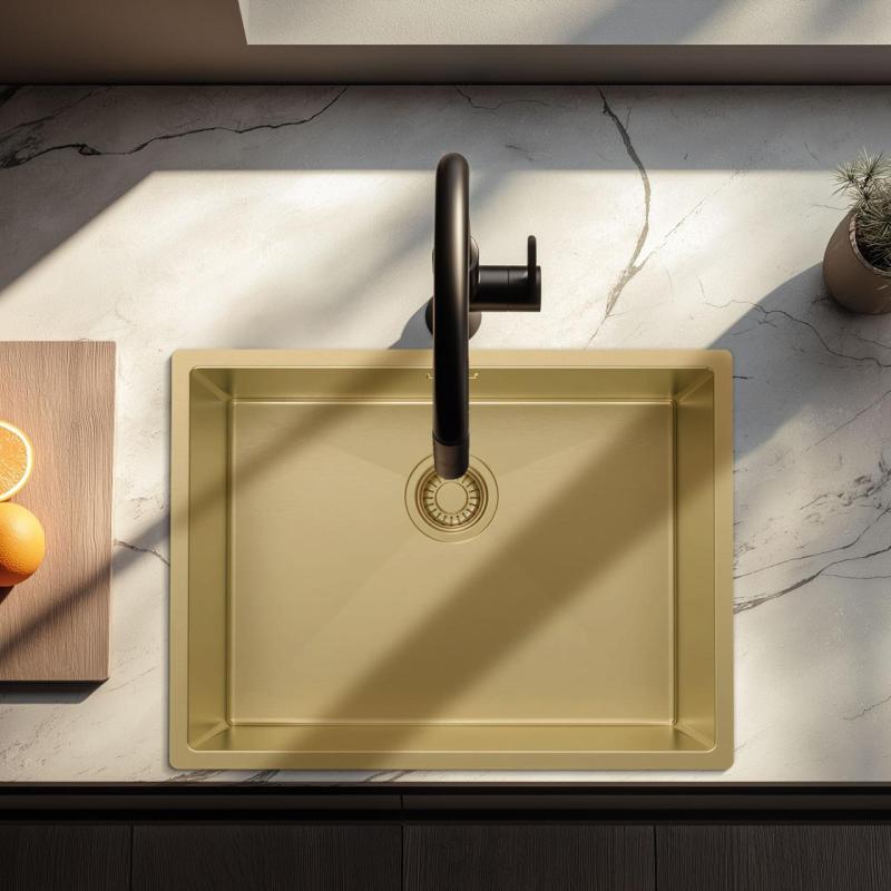 Pure.Sink Luxion Guldfärgad diskho 55x40 cm, undermonterad, infälld och påbyggd PLX5540-60