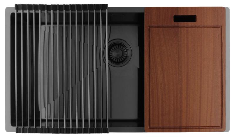 Pure.Sink Luxion Stor spola i gun metal, 74 x 40 cm, underbyggd, infälld och påbyggd PLX7440-61